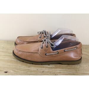 New Sperry Top Sider Mens 13M Distressed Brown Leather Leeward 2-Eye Boat shoe